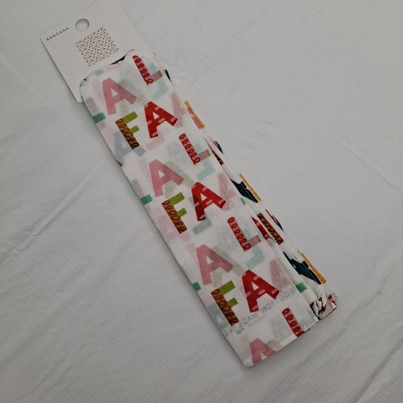 FA LA LA LA Christmas Song Holiday Bandana Cotton 21 x 21 inch - Picture 3 of 10